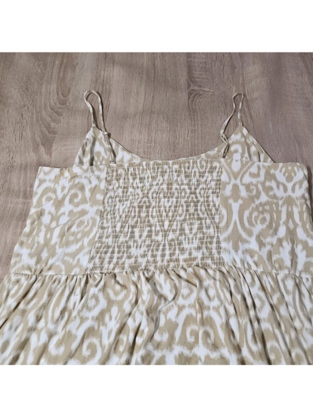 Emily Daniels Plus Size 3x Tan Maxi Dress Ikat Pattern Nwt - Picture 4 of 7